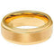 Gold Ring Gold Tone Tungsten Carbide Matt Shiny Step Edges Ring