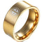 Simple Gold Ring Gold Tone Tungsten Carbide Pipe Cut Flat Deadpool Ring