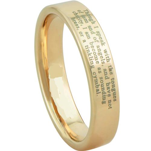 Gold Engagement Rings Gold Tone Tungsten Carbide Flat Ring With Custom Engraving