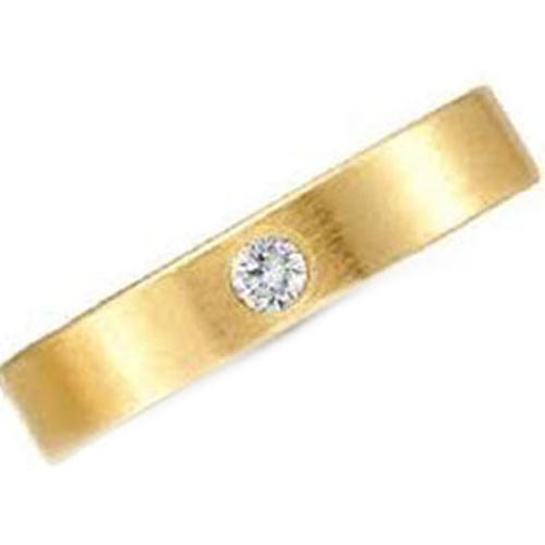 Gold Ring For Women Gold Tone Tungsten Carbide Flat Ring With Genuine Diamond