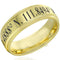 Gold Ring Gold Tone Tungsten Carbide Step Edges Custom Coordinate Ring