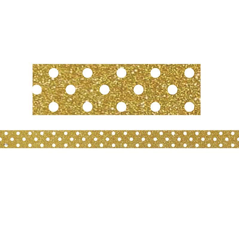 GOLD WITH WHITE POLKA DOTS STRIPS-Learning Materials-JadeMoghul Inc.