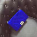 Golden Finger Brand Crossbody Bags Diamond Lattice Women Bag Designer Handbags High Quality Chain Ladies Women Messenger Bag-velvet blue-JadeMoghul Inc.