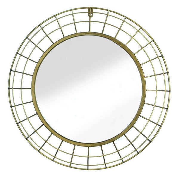 Living Room Decor Golden Wire Dome Framed Wall Mirror