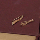 Gold/Silvered-coloured Leaf Stud Earrings-Gold-JadeMoghul Inc.