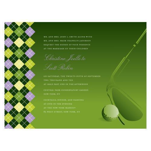 Golf Invitation Indigo Blue Gradient (Pack of 1)-Invitations & Stationery Essentials-Classical Green-JadeMoghul Inc.