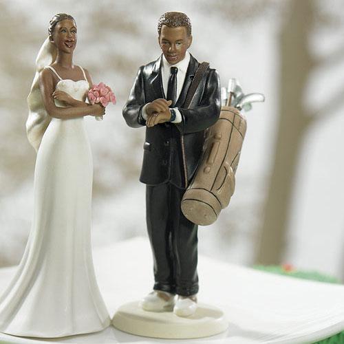 Golfing Groom Wedding Cake Topper Caucasian Groom (Pack of 1)-Wedding Cake Toppers-JadeMoghul Inc.