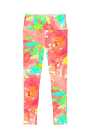 Good Idea Lucy Floral Print Performance Leggings - Women-Good Idea-XS-Pink/Green-JadeMoghul Inc.