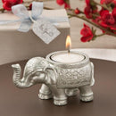 Good luck silver Indian elephant candle holder-Wedding Reception Decorations-JadeMoghul Inc.