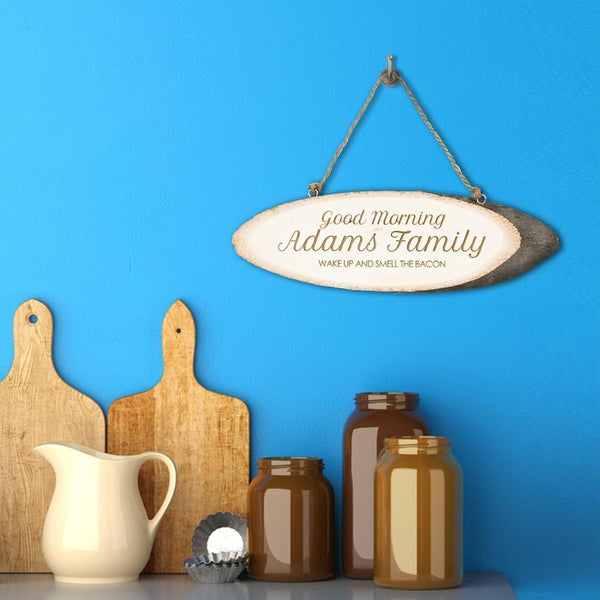 Personalize Wood Signs Good Morning Family Wooden Sign
