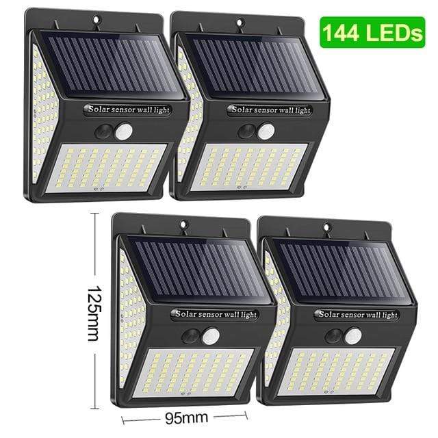 Goodland 144 100 LED Solar Light Outdoor Solar Lamp PIR Motion Sensor Solar Powered Sunlight Street Light for Garden Decoration AExp