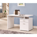 Gorgeous white Wooden desk with cabinet-Desks and Hutches-WHITE-MDF-JadeMoghul Inc.
