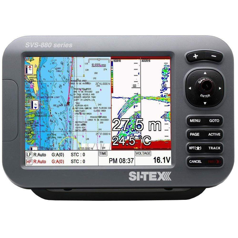 GPS - Fishfinder Combos SI-TEX SVS-880CF 8" Chartplotter/Sounder Combo w/Internal GPS Antenna & Navionics+ Flexible Coverage Chart Card [SVS-880CF] SI-TEX