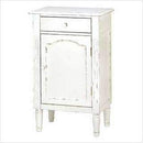 Display Cabinet Antiqued White Wood Cabinet