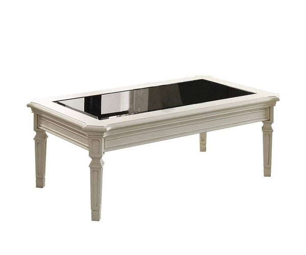 Graceful Coffee Table, Antique White-Coffee Tables-Antique White-Mirror Poplar Wood Birch Veneer MDF-JadeMoghul Inc.