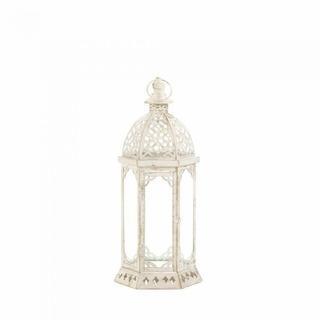 Lantern Lamp Graceful Distressed Small White Lantern