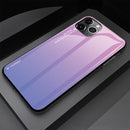 Gradient Painted Case For iPhone 11 Case Tempered Glass Cover For iPhone 11 12 Pro Max Mini Case For iPhone X XR XS 7 8 6s Plus AExp