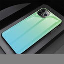 Gradient Painted Case For iPhone 11 Case Tempered Glass Cover For iPhone 11 12 Pro Max Mini Case For iPhone X XR XS 7 8 6s Plus AExp