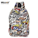 Graffiti Canvas Backpack Students School Bag For Teenage Girls Boys Backpacks Bags Cartoon Printing Rucksack Street Escolar 1065-Explosion letters-JadeMoghul Inc.