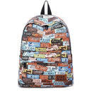 Graffiti Canvas Backpack Students School Bag For Teenage Girls Boys Backpacks Bags Cartoon Printing Rucksack Street Escolar 1065-Plate Numbers-JadeMoghul Inc.