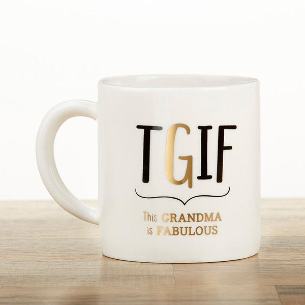 Grandma TGIF 16 oz. White Coffee Mug-Personalized Gifts By Type-JadeMoghul Inc.