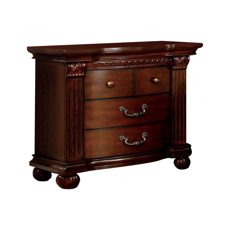 Grandom Night Stand, Cherry Brown-Nightstands and Bedside Tables-Cherry-Metal-JadeMoghul Inc.