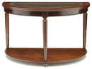 Granvia Traditional Sofa Table, Dark Cherry-Console Tables-Dark Cherry-Tempered Glass Solid Wood Wood Veneer & Others-JadeMoghul Inc.