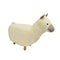 Grass Mud Horse Shape Wooden Storage Ottoman with Fabric Upholstery, Cream and Brown