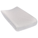Gray Chevron Deluxe Flannel Changing Pad Cover-CHEV-JadeMoghul Inc.