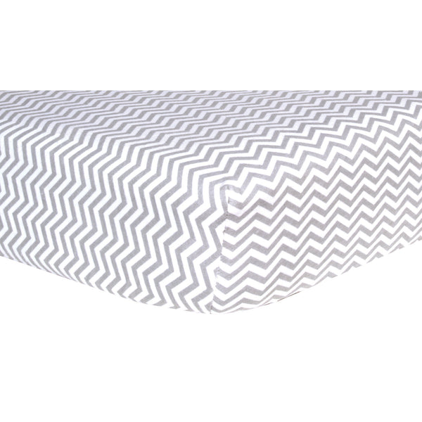 Gray Chevron Deluxe Flannel Fitted Crib Sheet-CHEV-JadeMoghul Inc.