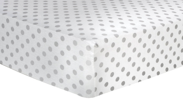 Gray Dot Deluxe Flannel Fitted Crib Sheet-DOT-JadeMoghul Inc.