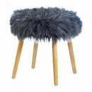 Cheap Home Decor Gray Faux Fur Stool