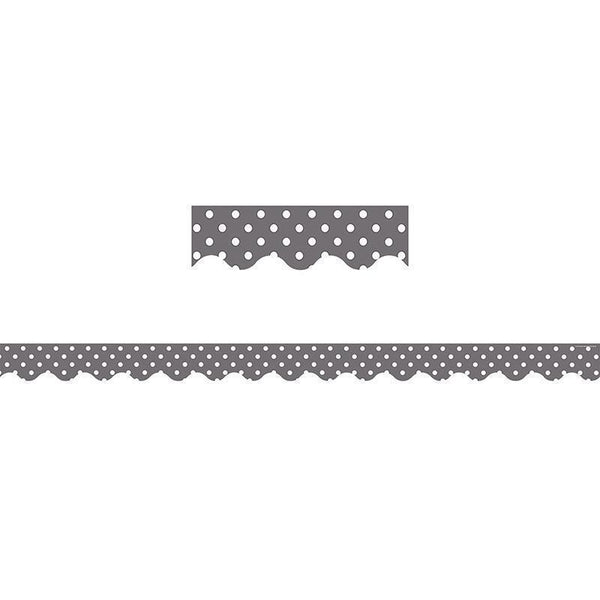 GRAY MINI POLKA DOTS SCALLOPED-Learning Materials-JadeMoghul Inc.