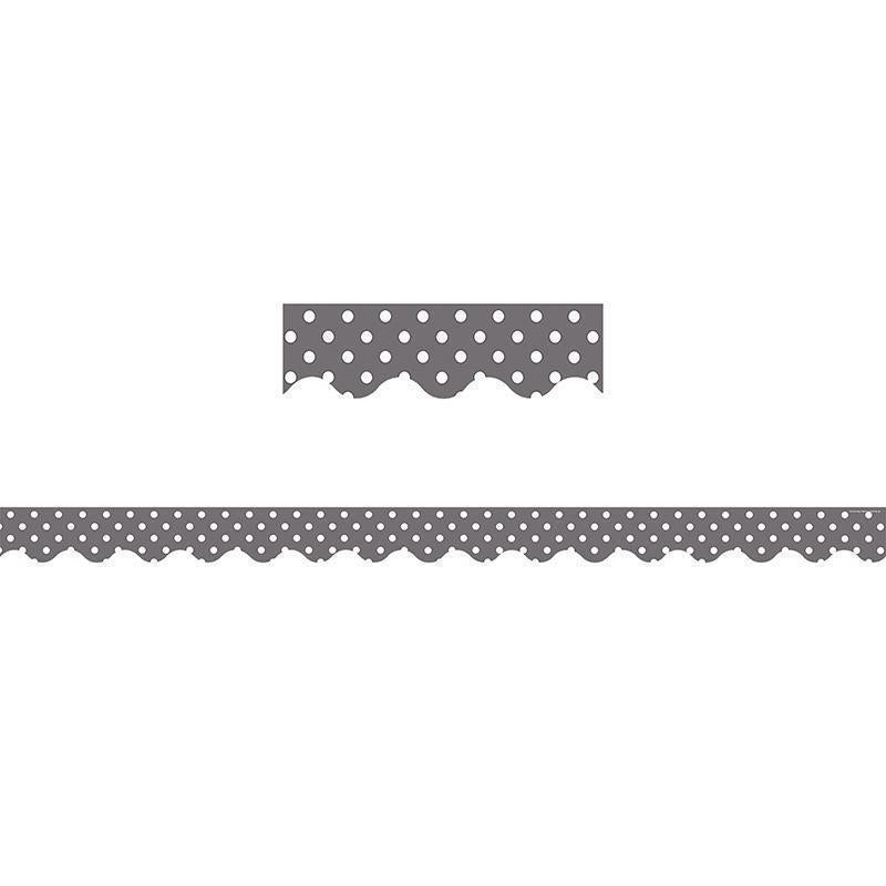 GRAY MINI POLKA DOTS SCALLOPED-Learning Materials-JadeMoghul Inc.