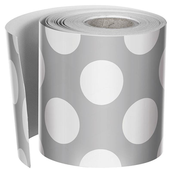 GRAY W POLKA DOTS STRAIGHT BORDERS-Learning Materials-JadeMoghul Inc.