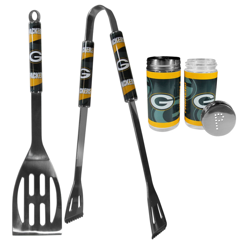 Green Bay Packers 2pc BBQ Set with Tailgate Salt & Pepper Shakers-Tailgating Accessories-JadeMoghul Inc.