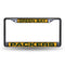 Cadillac License Plate Frame Green Bay Packers Black Laser Chrome Frame