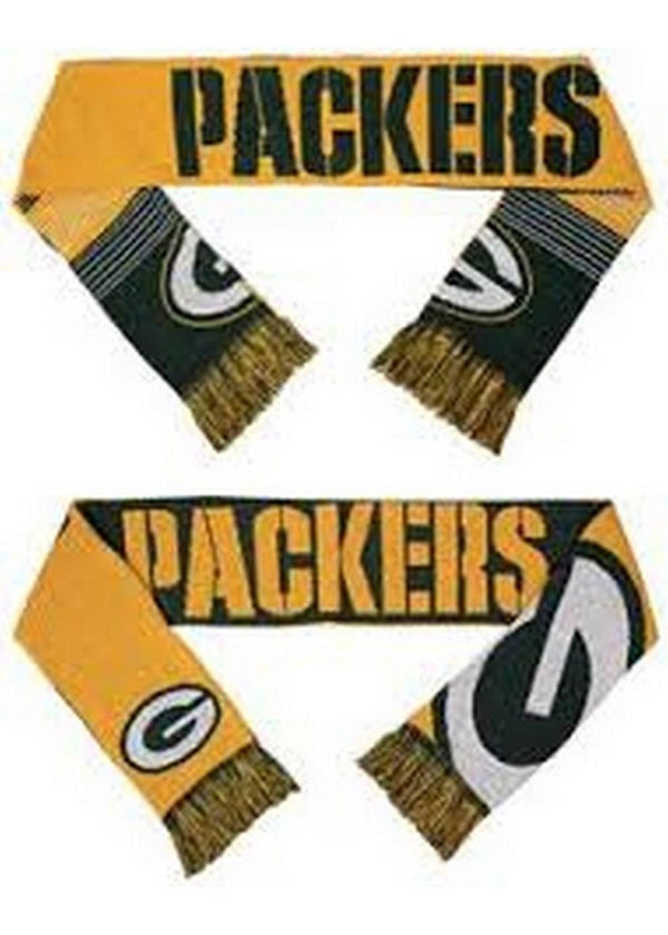 Green Bay Packers Reversible Split Logo Scarf-Scarves-JadeMoghul Inc.