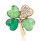 Green Four Leaf Clover and Rhinestones Lapel Pins or Brooches for Women or Men in Assorted Designs-30261-JadeMoghul Inc.