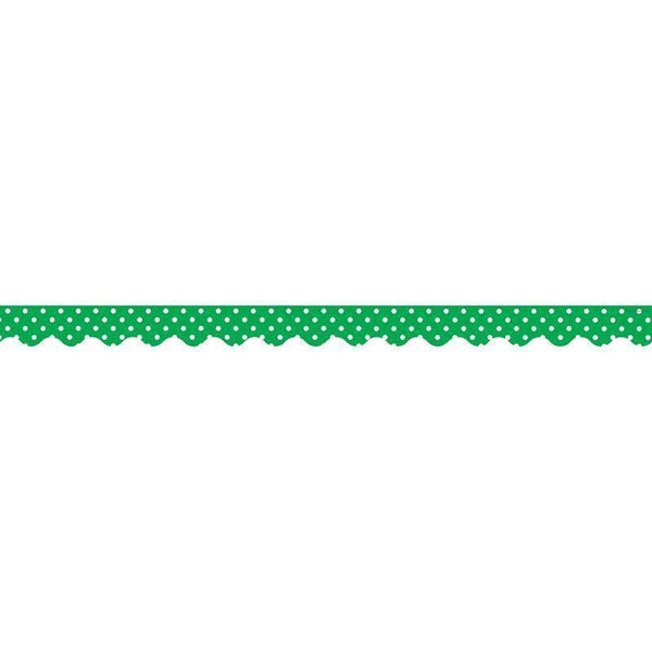 GREEN MINI POLKA DOTS SCALLOPED-Learning Materials-JadeMoghul Inc.