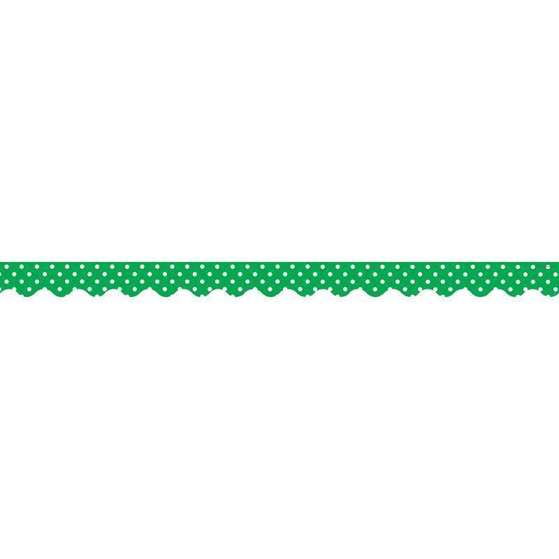 GREEN MINI POLKA DOTS SCALLOPED-Learning Materials-JadeMoghul Inc.