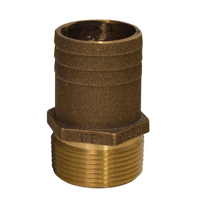 GROCO 1-1-2" NPT x 1-3-4" Bronze Full Flow Pipe to Hose Straight Fitting [FF-1500]-Fittings-JadeMoghul Inc.