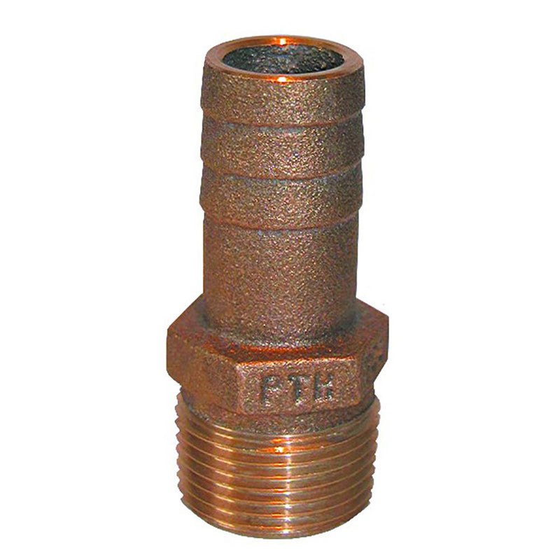 GROCO 1-2" NPT x 1-2" or 5-8" ID Bronze Pipe to Hose Straight Fitting [PTH-5062]-Fittings-JadeMoghul Inc.