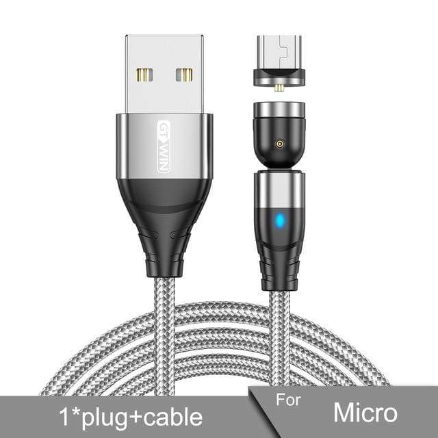 GTWIN Magnetic USB Cable For iPhone Charger 540 Degree Rotate USB Type C Cable For Xiaomi Samsung Magnet Charge Micro USB Cable AExp