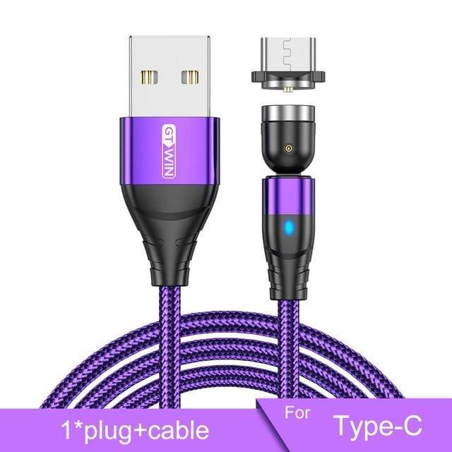 GTWIN Magnetic USB Cable For iPhone Charger 540 Degree Rotate USB Type C Cable For Xiaomi Samsung Magnet Charge Micro USB Cable AExp