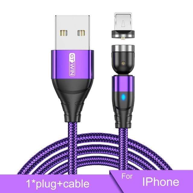 GTWIN Magnetic USB Cable For iPhone Charger 540 Degree Rotate USB Type C Cable For Xiaomi Samsung Magnet Charge Micro USB Cable AExp