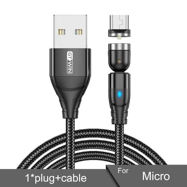 GTWIN Magnetic USB Cable For iPhone Charger 540 Degree Rotate USB Type C Cable For Xiaomi Samsung Magnet Charge Micro USB Cable AExp