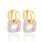 GULICX Brand 2017 Unique Square Shaped Piercing Small Huggie Hoop Earring for Women Gold-color Earing Round CZ Jewelry E218-18k gold plated-JadeMoghul Inc.