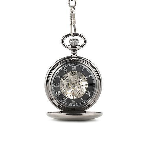Gunmetal Mechanical Pocket Watch (Pack of 1)-Personalized Gifts By Type-JadeMoghul Inc.