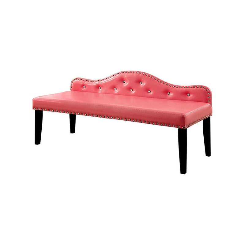 Gwenyth Contemporary Large Bench, Pink Finish-Accent and Storage Benches-Pink-Wood-JadeMoghul Inc.